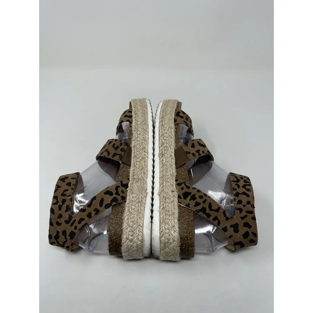 Universal Thread Espadrille Ankle Strap Sandals Size 8 Animal Print